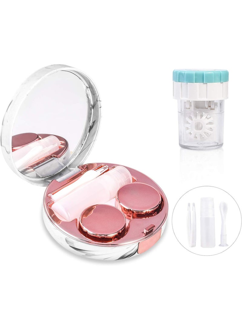 عدسة الاتصال مجموعة السفر مع غسالة نظيفة ، صندوق الاتصال المحمول مع زجاجة حل أداة إزالة الملمس المرآة لليوم في الهواء الطلق - Image 1